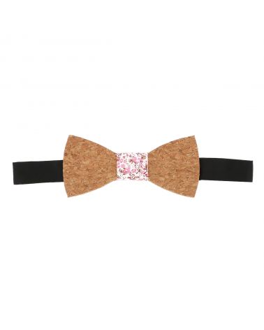 Noeud Papillon Homme en Liège Rose Poudré Look Bohème Naturel