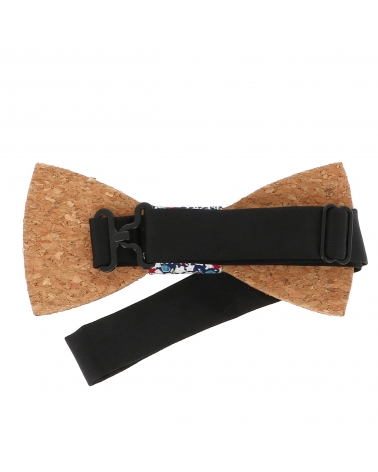 Noeud Papillon Liège Liberty Bleu marine Rose et Blanc