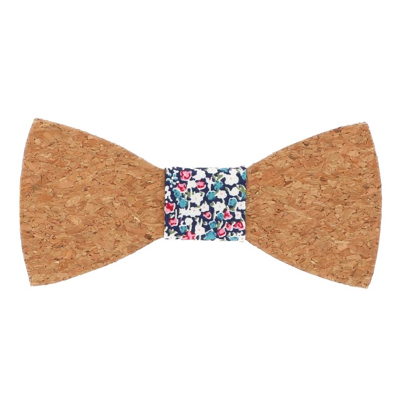 Noeud Papillon Liège Liberty Bleu et Rose Mariage Champêtre