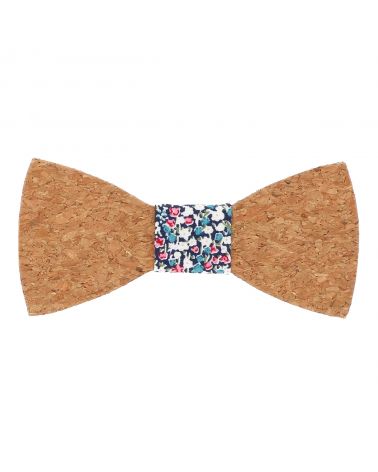 Noeud Papillon Liège Liberty Bleu et Rose Mariage Champêtre