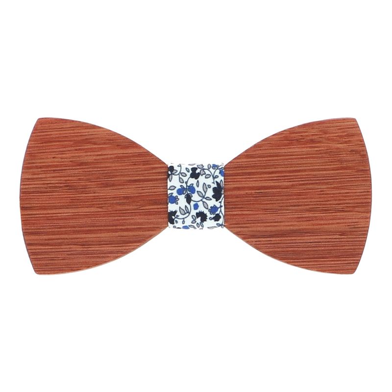 Noeud Papillon Bois Liberty Bleu