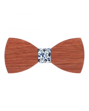 Noeud Papillon Bois Liberty Bleu