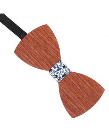 Noeud Papillon Bois Liberty Bleu