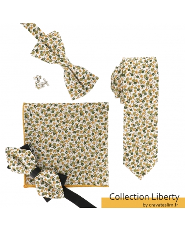 Pochette Costume Liberty Jaune moutarde
