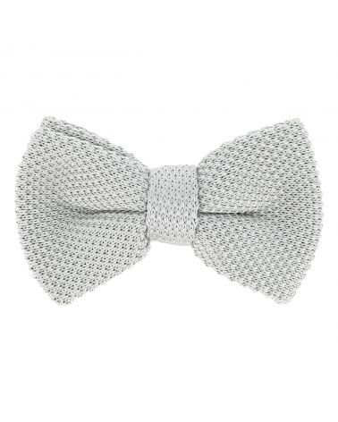 Noeud Papillon Tricot Gris perle