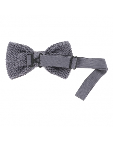 Noeud Papillon Tricot Gris