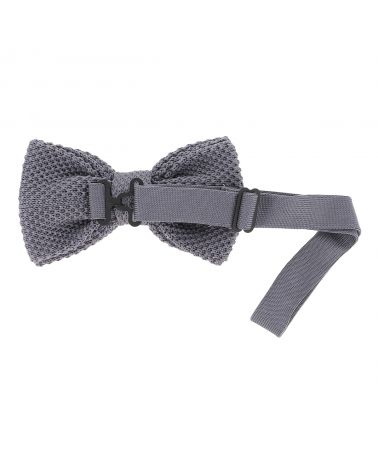 Noeud Papillon Tricot Gris