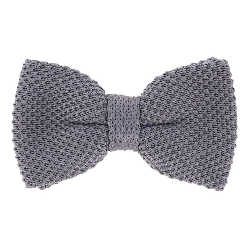 Noeud Papillon Tricot Gris