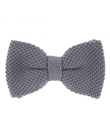 Noeud Papillon Tricot Gris