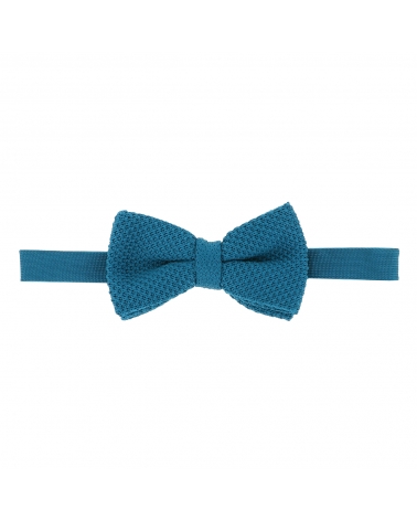 Noeud Papillon Tricot Bleu canard