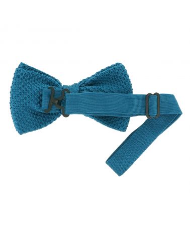 Noeud Papillon Tricot Bleu canard