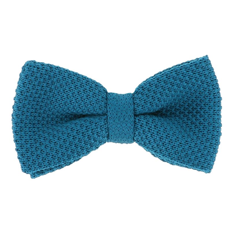 Noeud Papillon Tricot Bleu canard
