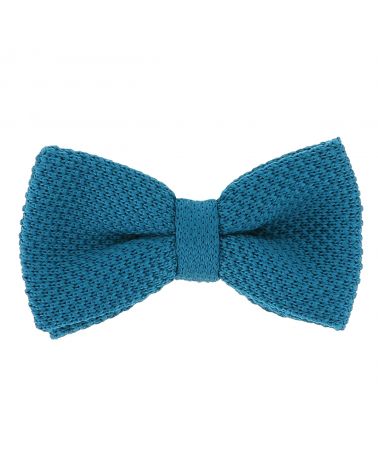 Noeud Papillon Tricot Bleu canard