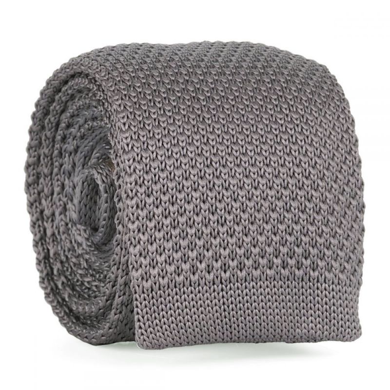 Cravate Tricot Grise