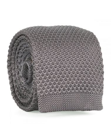 Cravate Tricot Grise