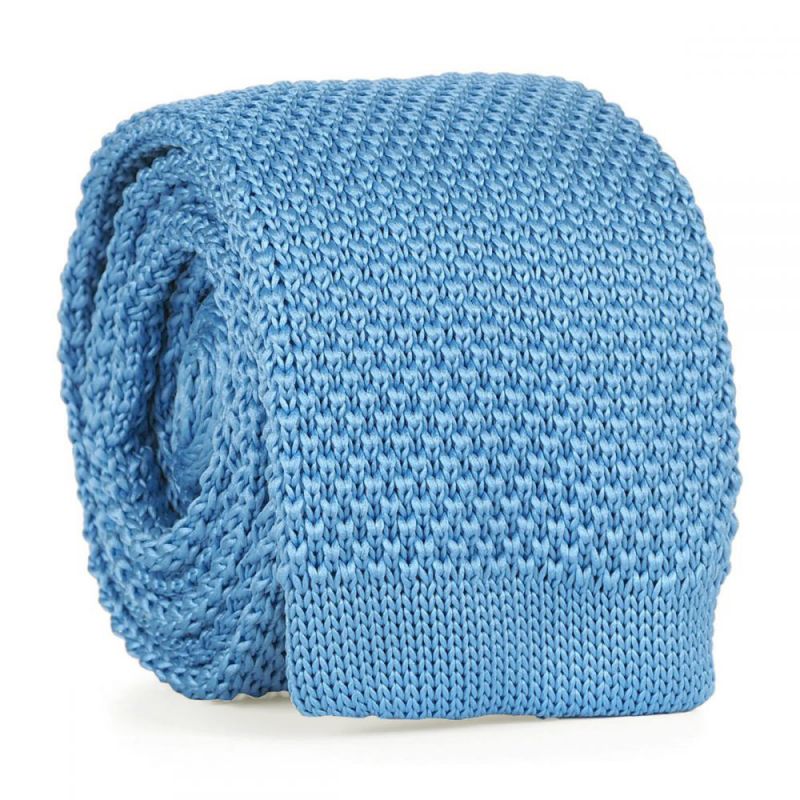 Cravate Tricot Bleu ciel