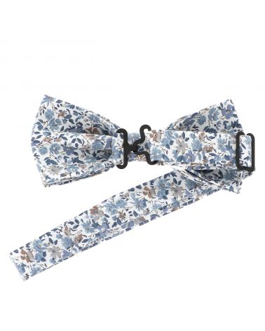 Noeud papillon Liberty bleu et beige - Mariage & cérémonie