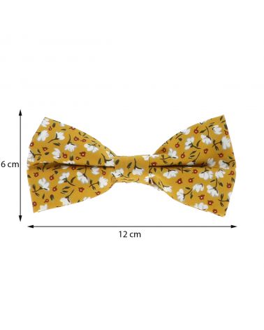 Accessoire fleuri jaune blanc homme pour cérémonie