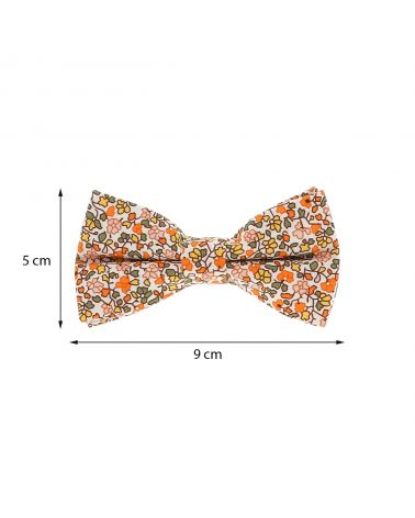Noeud papillon enfant orange à fleurs pour mariage