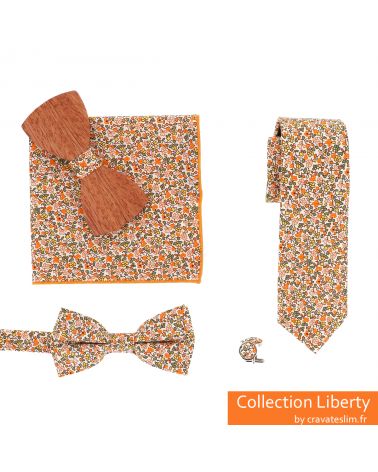 Accessoire de costume fleuri liberty orange