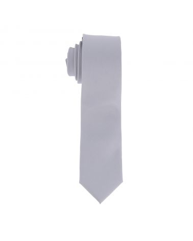 Cravate Slim Gris argent 6cm