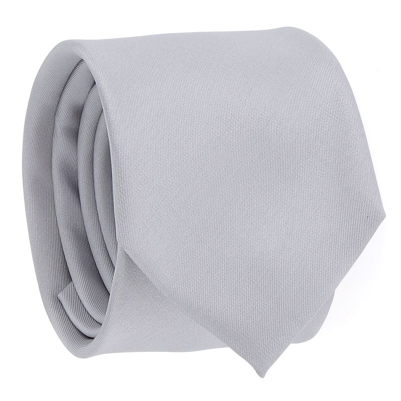 Cravate Slim Gris argent 6cm