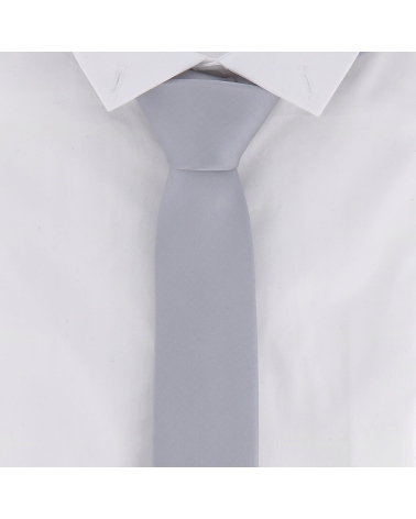 Cravate Slim Gris argent 6cm