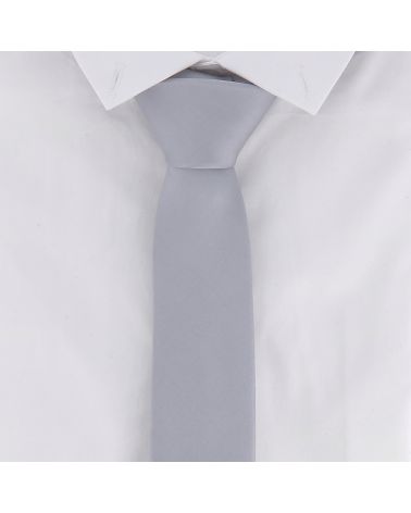 Cravate Slim Gris argent 6cm