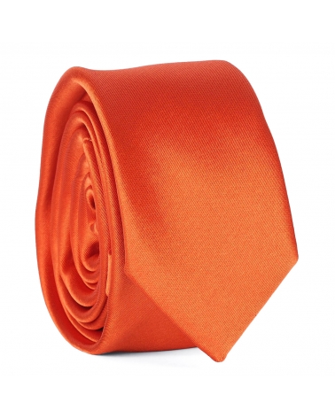 Cravate Slim Orange Premium