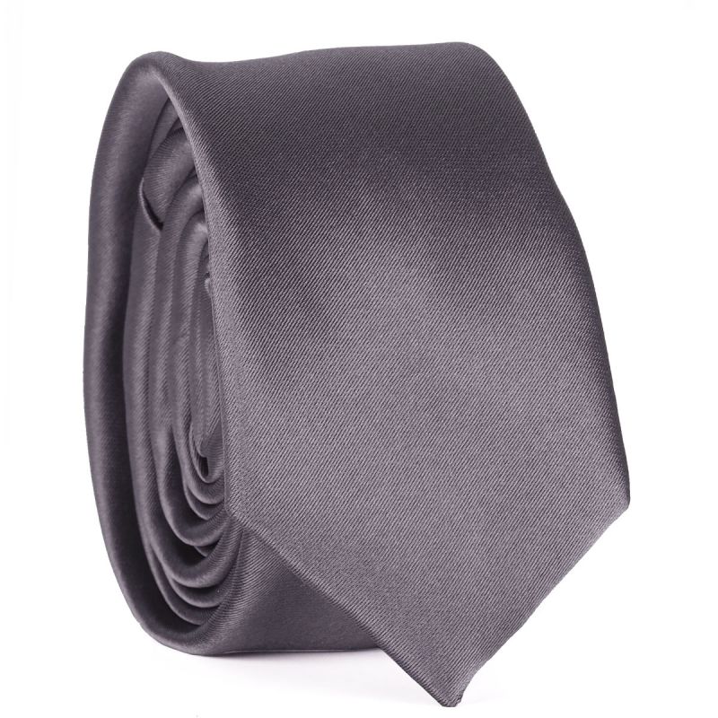 Cravate Slim Gris anthracite Premium