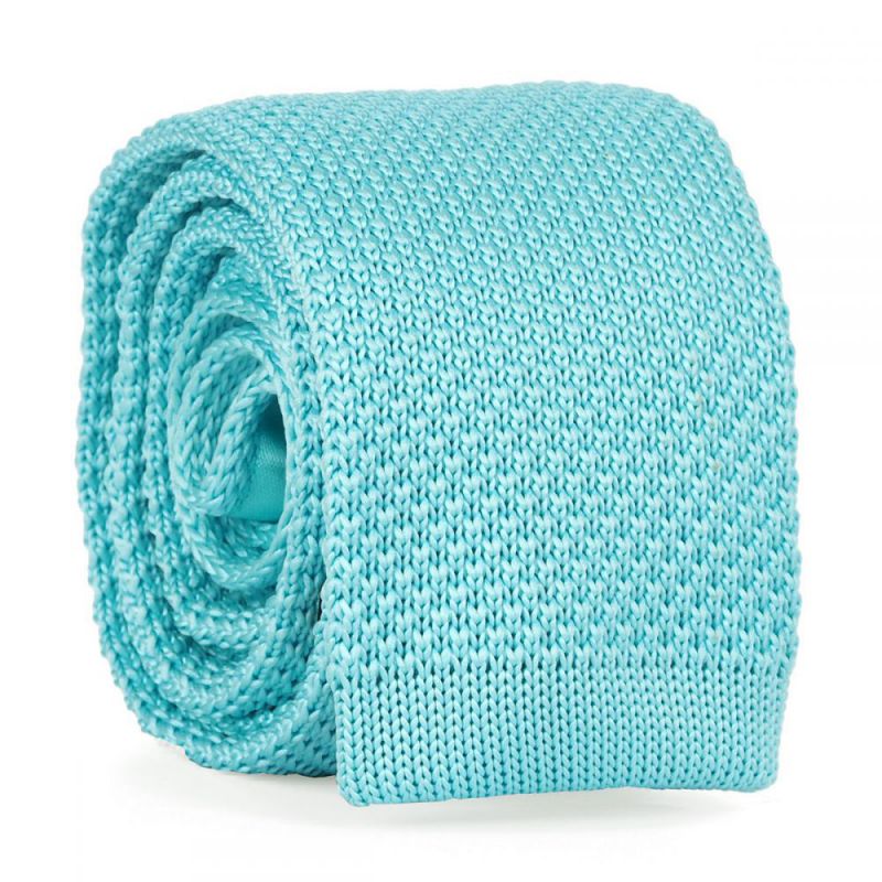 Cravate Tricot Bleu turquoise