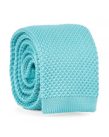 Cravate Tricot Bleu turquoise
