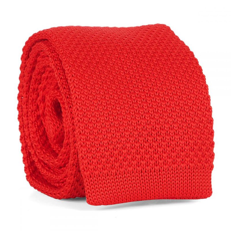 Cravate Tricot Rouge