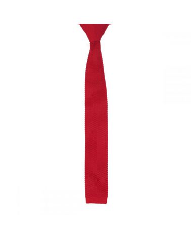Cravate Tricot Rouge lie de vin