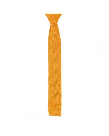 Cravate Tricot Jaune orange