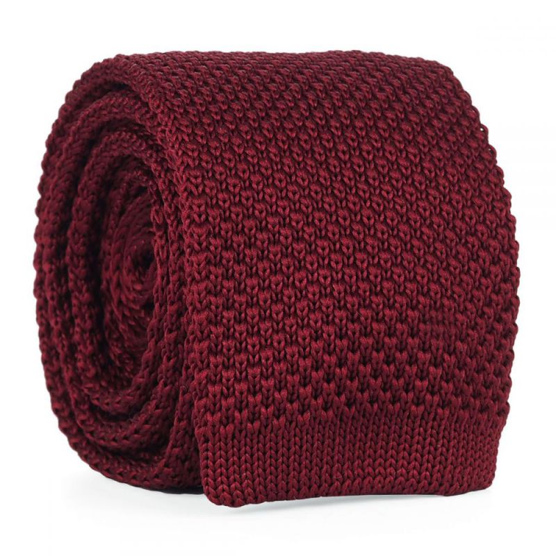 Cravate Tricot Bordeaux