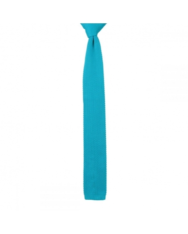 Cravate Tricot Bleu turquoise soutenu