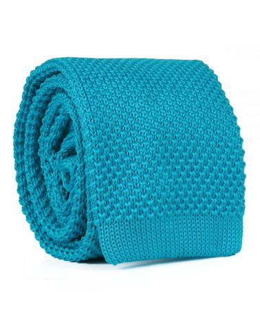 Cravate Tricot Bleu turquoise soutenu