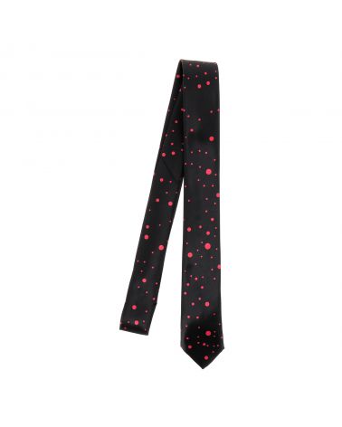 Cravate à Pois Noire et Rose Fantaisie