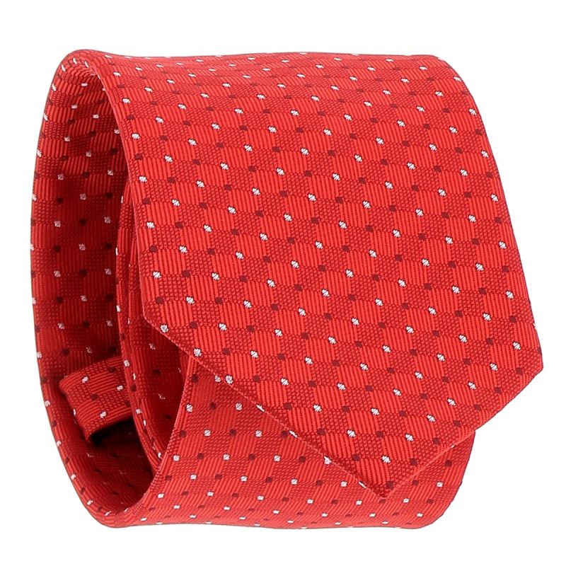 Cravate Rouge à Pois Noirs et Blancs