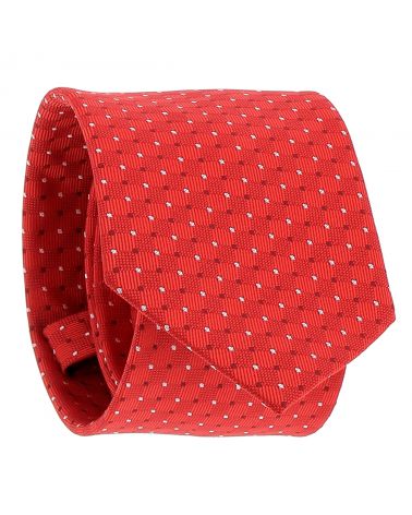 Cravate Rouge à Pois Noirs et Blancs