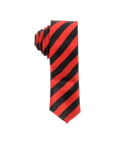 Cravate Rayures Larges Rouge et Noire
