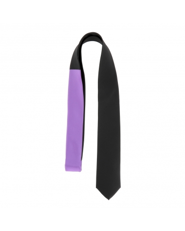 Cravate Slim Bicolore Noire et Violette