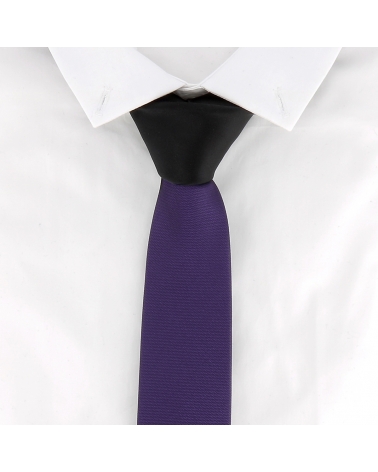 Cravate Slim Bicolore Violette et Noire