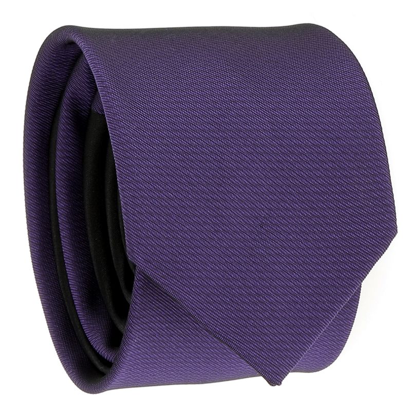 Cravate Slim Bicolore Violette et Noire