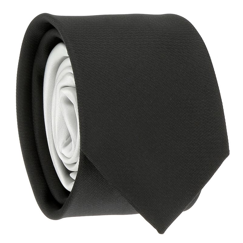 Cravate Slim Bicolore Noire et Gris clair