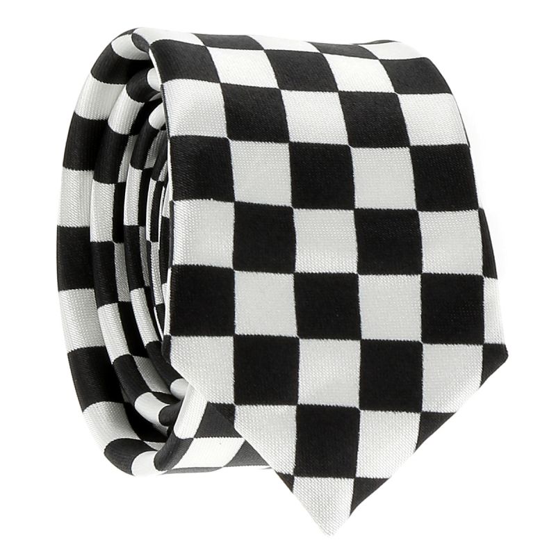 Cravate Noire et Blanche Damier