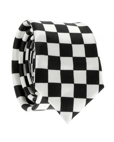 Cravate Noire et Blanche Damier