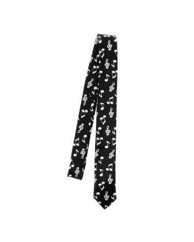 Cravate Note de Musique Noire et Blanche
