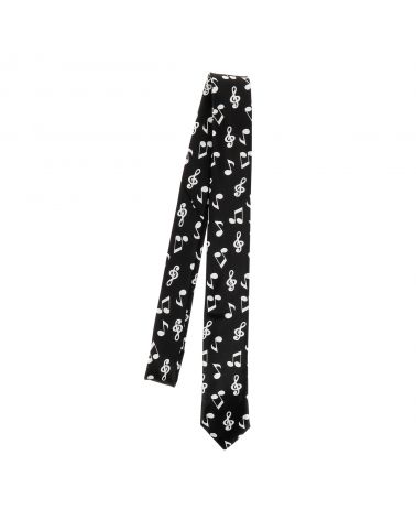 Cravate Note de Musique Noire et Blanche